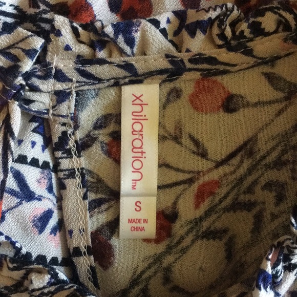 Boho Cold-Shoulder Short Festival Dress or Tunic Xhilaration - Picture 3 of 9